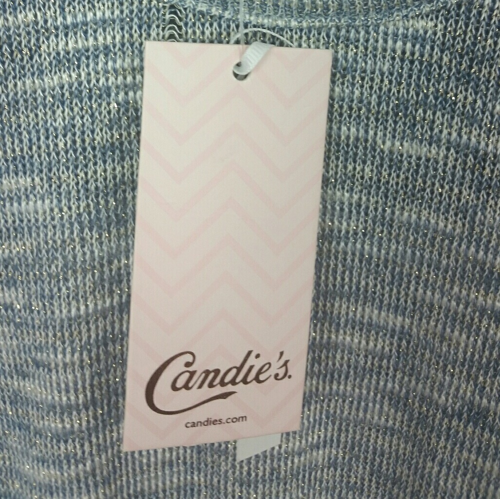 New Candies Metallic Lace Blouse Top Large - Picture 4 of 8
